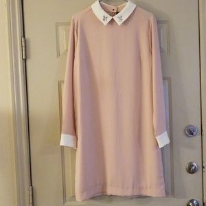 Pink Dress with White Rabbit Collar